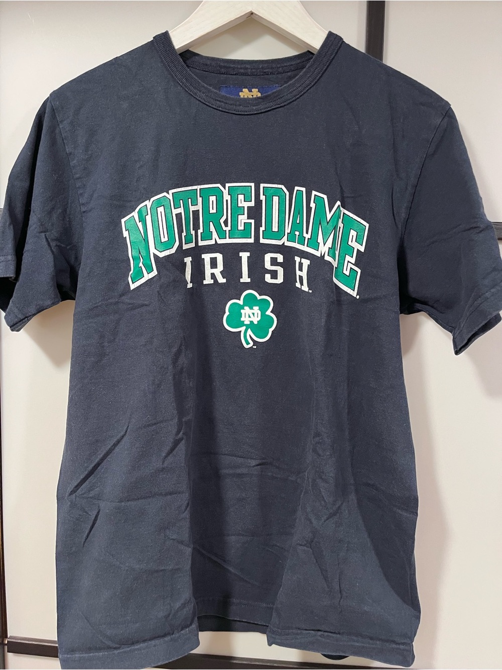 Vintage Notre Dame Fighting Irish T Shirt Medium Navy Blue Hammes Bookstore